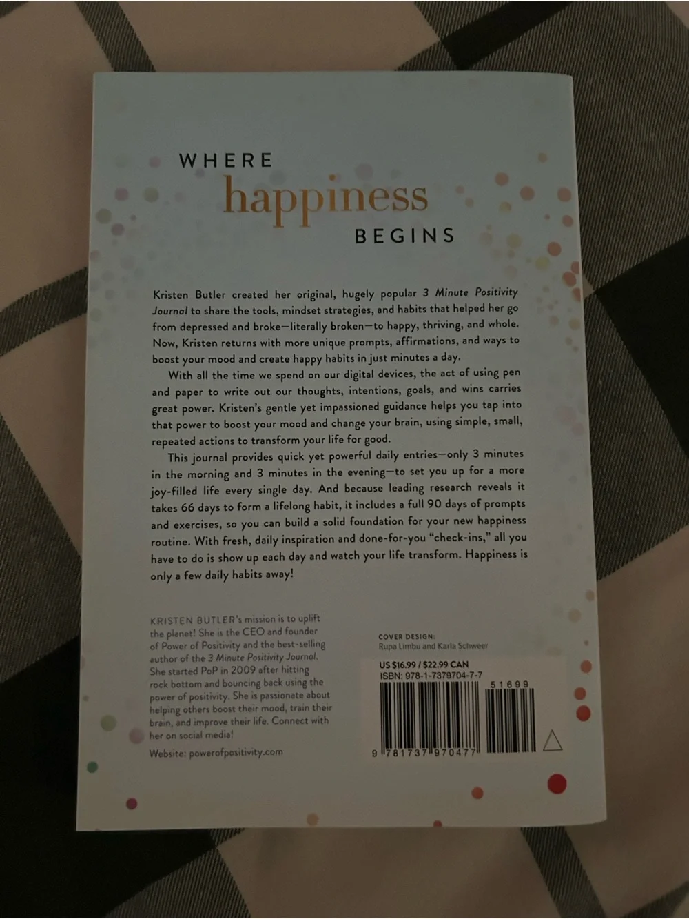 3 Minute Happiness Journal by Kristen Butler